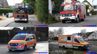 Tragehilfe und Verkehrsunfall Freiwillige Feuerwehr und DRK auf Alarmfahrt in MörfeldenWalldorf [upl. by Rona]