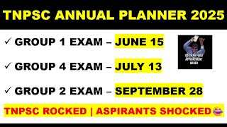 TNPSC Annual Planner 2025 out  TNPSC Group 4 2025  Shanju Current Affairs [upl. by Sellers]