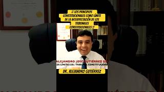 LOS PRINCIPIOS CONSTITUCIONALES COMO LÍMITE DE LA INTERPRETACIÓN DE LOS TRIBUNALES CONSTITUCIONALES [upl. by Ditter]