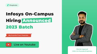 Infosys OnCampus Hiring 2023 Batch Announced [upl. by Spears]