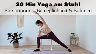 LIVE 20 MIN SANFTES YOGA AM STUHL  für den ganzen Körper Dehnen Entspannen amp Balance [upl. by Yoreel267]