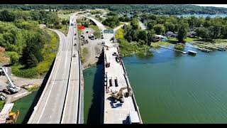 September 3rd Chautauqua Lake Bridge Flight 4K [upl. by Michele]