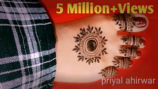 Easy Simple Mandala Mehndi DesignFoot Mehndi Design shorts shortmehndi henna feetmehndi [upl. by Bunny337]