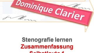 Stenografie lernen – Zusammenfassung Regeln Selbstlaute 1  Dominique Clarier [upl. by Macintyre43]