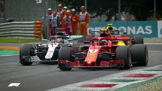 Raikkonen and Hamiltons Epic Monza Fight  F1 Best Overtakes of 2018 [upl. by Eyanaj]