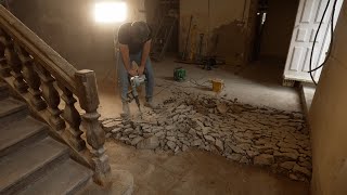 Removing 1980s Concrete Over an 18thCentury Floor [upl. by Akiemat48]