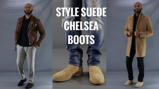 How To Style Mens Suede Chelsea BootsHow To Wear Mens Suede Chelsea Boots [upl. by Saundra740]