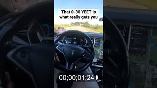 2014 Tesla P85D acceleration in Ludicrous mode without using launch control [upl. by Aryad]