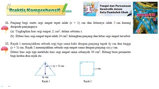 KSSM Matematik Tingkatan 4 Bab 1 praktis komprehensif no11no12 Fungsi dan persamaan kuadratik [upl. by Ellerrehs]