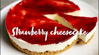 No Bake Strawberry Mascarpone Cheesecake [upl. by Callery230]