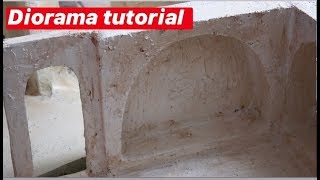 Star Wars Tatooine Mos Eisley style Diorama Walls Tutorial [upl. by Jillene]