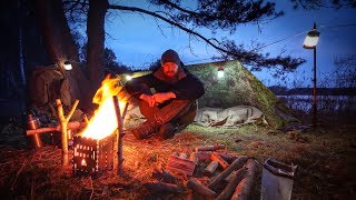 24H Biwak am See mit neuer Ausrüstung  Biwaksack Tarp Messer Stockbrot  Overnighter Übernachtung [upl. by Gail]