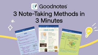 3 NoteTaking Methods in 3 Minutes [upl. by Nrehtak]