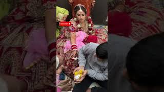 NAYI DULHAN KA GRIHA PRAVESH❤️👣  RITUAL AFTER WEDDING  ​⁠​⁠RajatSwatiVlogs shorts [upl. by Rettuc]