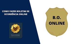 COMO FAZER BOLETIM DE OCORRÊNCIA ONLINE  BO pela Internet  Delegacia Eletrônica [upl. by Rahel]