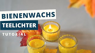 Bienenwachs Kerzen selber machen Teelichter für Weihnachten Tutorial  DistrEbution [upl. by Reaht]