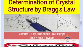 Determination of Crystal Structure using Braggs LawSolid State Physicsbsc finalAmandeepkaurhunjra [upl. by Lontson]