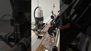 Single axis automatic feeding CNC woodworking lathe processes billiard cues in one stepcnc wood [upl. by Gunning]