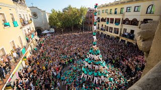 Castellers de Vilafranca  Pilar de 9 amb folre manilles i puntals carregat  Tots Sants 2022 [upl. by Kilah79]