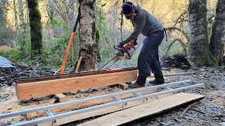 Chainsaw Milling Timber Posts amp Slabs at Neighbor Als Off Grid Property [upl. by Sivie909]