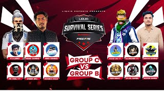 🔴LIVE LEAGUE DAY 3 II GROUP B VS C I INFLUENCER PHASE  SURVIVAL SERIES S1 II FT raadvaiyt829 [upl. by Suilienroc267]