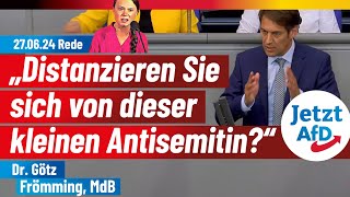 „Distanzieren Sie sich von dieser kleinen Antisemitin“  Dr Götz Frömming AfD [upl. by Leelahk650]