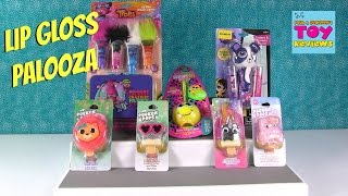 Lip Gloss Palooza Pucker Pops Lip Smackers Trolls Disney Emoji Fun  PSToyReviews [upl. by Franklin46]