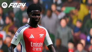 Arsenal Vs Leicester  Ft Saka Sterling  Premier League  Full Match  FC 24 [upl. by Antonius228]