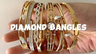 HK SETTING DIAMOND BANGLES JEWELRY COLLECTIONSdiamond diamonds gold jewellery jewelry [upl. by Ailyn]