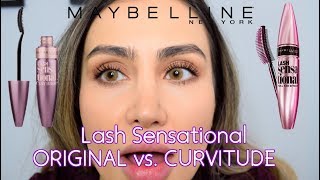 MAYBELLINE LASH SENSATIONAL  CURVITUDE vs ORIGINAL  COMPARISON amp DEMO [upl. by Aray]