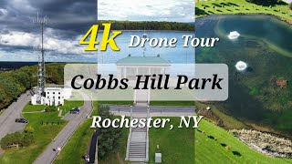 Cobbs Hill Park Rochester NY • 4k Drone Tour [upl. by Chretien]