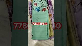 Hand painted sarees👌 collection brandea georget sarees trending viral [upl. by Yeldar665]