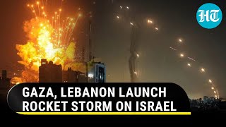 Hamas TwoFront Attack On Israel Rockets Fired From Gaza Lebanon Simultaneously [upl. by Oiramad]