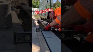 Pflastersteine in Beton setzen diy bau handwerk [upl. by Ocinom]