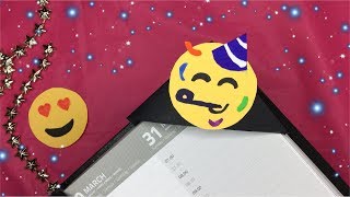 ♡ DIY FEEST EMOIJ BOEKENLEGGER VOUWEN MET PAPIER ♡ EMOJI BOOKMARK EASY ♡ KNUTSELEN DIY [upl. by Kcirtapnaes338]