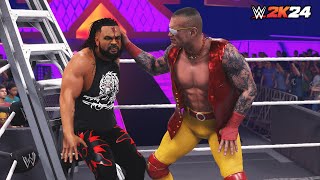 WWE 2K24  Randy Orton vs Jacob Fatu  No Holds Barred Match at Summer Slam [upl. by Midas48]