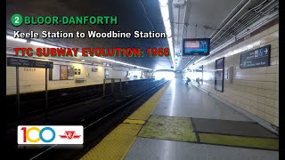 TTC POV Walk Keele Station to Woodbine Station TTC Subway Evolution 1966 [upl. by Lunn118]