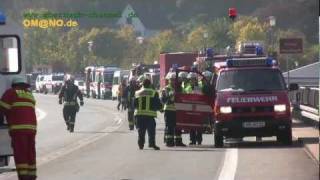 Katastrophenschutzübung Unfall auf der B37 Hirschhorn 22102011 [upl. by Nodnarg]