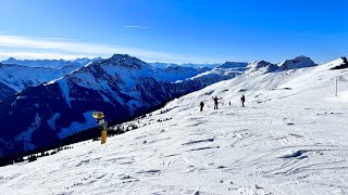 Skigebiet Saalbach Skifahren  Hinterglemm Leogang Fieberbrunn Tirol Österreich [upl. by Oikim]