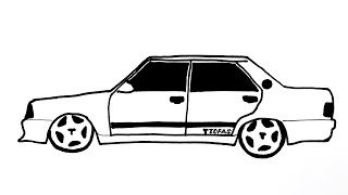 Modifiyeli Tofaş Şahin Çizimi  Kolay Araba Çizimi [upl. by Kerin837]