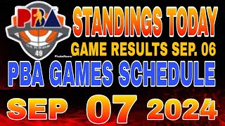 PBA Standings today as of September 6 2024  PBA Game results  Pba schedule September 7 2024 [upl. by Eveiveneg]