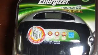 Energizer Universal Accu Universal NiMH AAA AA C D 9V Battery Charger external view [upl. by Ihcehcu169]