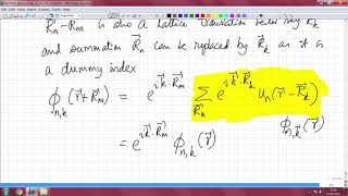 Lec 23 Revisiting Bloch’s theorem and tight binding functions [upl. by Ahsinut]