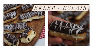 Ekler Tarifi  Eclair Rezept mit Konditorcreme [upl. by Aetnahc]