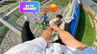 ESCAPING ANGRY TEACHER AND PRINCIPAL WE SKIPPED CLASS Funny ParkourPOV Action [upl. by Marni]