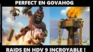 COC HDV 9  COMMENT PERFECT EN GOVAHOG HDV 9 COMPO 3 ETOILES  CLASH OF CLANS FRANCAIS [upl. by Norvin]