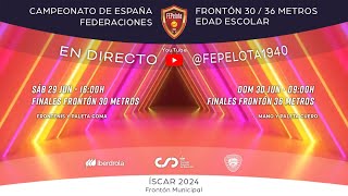 FINALES  Campeonato de España de Federaciones Edad Escolar Frontón 36 metros [upl. by Limak610]