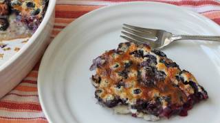 Blueberry Clafoutis Recipe  Fresh Blueberry Baked Custard Dessert [upl. by Sylvia]