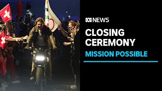 Tom Cruise brings his signature stunts to the Olympics closing ceremony  ABC News [upl. by Burkley414]