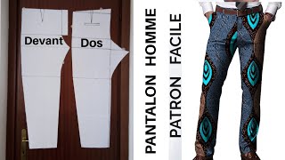 DIY PATRON PANTALON HOMME détaillé débutant [upl. by Gambrell]